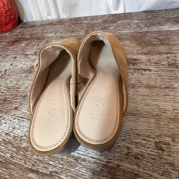 Splendid Soft Tan Suede Mules with wooden heel size 10 M - Picture 5 of 11